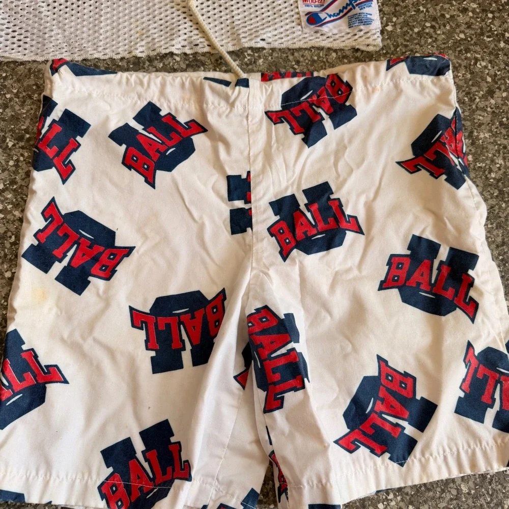 Vintage Ball State Champion Mesh Jersey & Shorts Set Youth M/L White Red